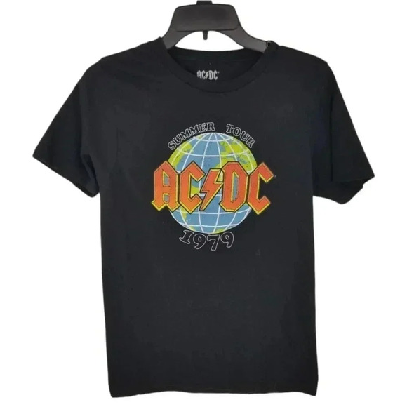 {ACDC} Summer Tour 1979 Black T-Shirt - Picture 1 of 4